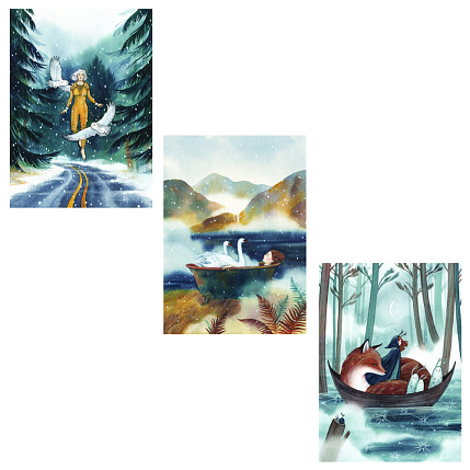 Набор открыток Анна Спешилова «Лесная магия» №2, 3шт., фото 1.