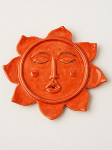 Подставка под благовония «Солнце», красная, керамика