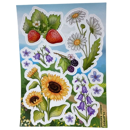 Стикерпак Лавкот «Цветы и ягоды», А6, фото 1.