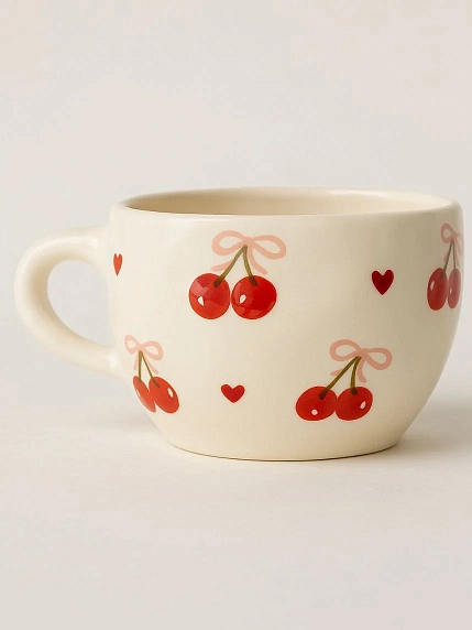 Кружка ручной работы Татко керамика «Вишня», керамика, 300 мл, фото 2.