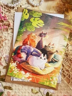 Открытка Лавкот «Весёлая компания», А6