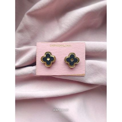 Серёжки-гвоздики «Клеверы» из коллекции Clover Classic, дерево, фото 2.