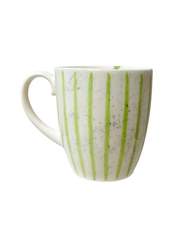 Кружка ручной работы Донышко-горлышко «Кот Краш Зелёный», белая, керамика, 400, фото 2.