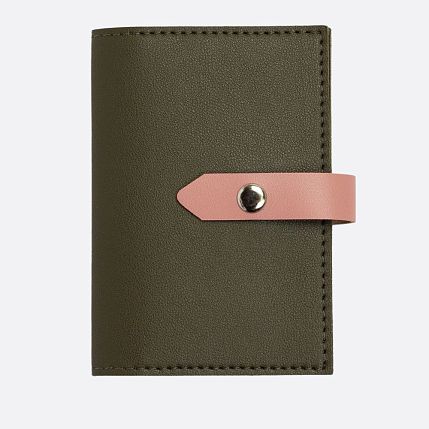 Обложка органайзер для документов с ремешком Kokosina bags, искусственная, хаки, фото 1.