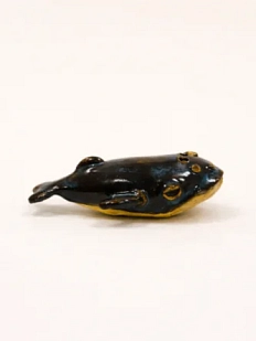 Статуэтка интерьерная ручной работы Керам_По «Кит», синяя, 6 см