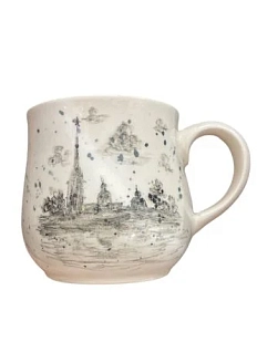 Кружка ручной работы Верба керамика груша «Хочу я жить...», керамика, 350 мл