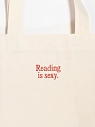 Сумка шоппер Подписные изделия, «Reading is sexy», вышивка, белый, превью фото 2