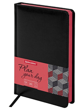 Ежедневник недатированный BRAUBERG «Rainbow», чёрно-красный, А5