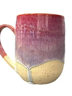 Кружка ручной работы, розовая, керамика, 600 мл