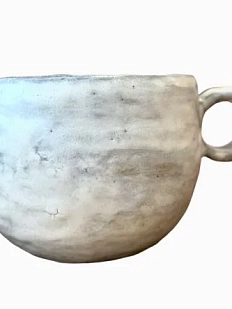 Кружка ручной работы Кимбриа круглая, белая, керамика, 400 мл