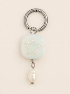 Моносерьга квадратная «Звездочка», полимерная глина