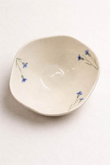 Пиала ручной работы Верба керамика «Васильки», керамика, 9 см, фото 1.