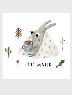 3D Стикер на телефон с зайчиком «Hello winter»