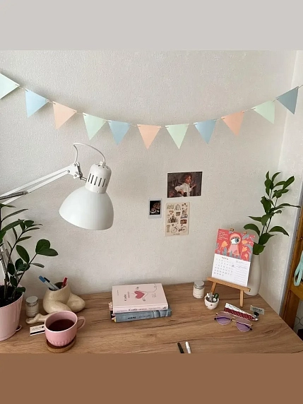 Бумажная гирлянда Это важно «Флажки», чёрная, картон, 240 г/м², фото 2.