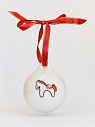 Ёлочная игрушка шар расписной «Лошадка-Качалка», фарфор, 7 см, превью фото 2