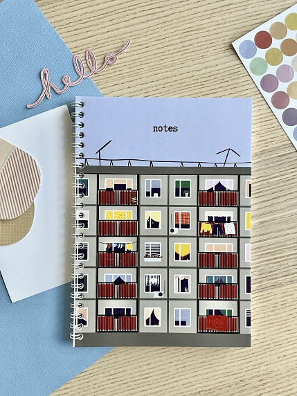 Блокнот «Панелька», А5, 50 листов, голубой, фото 1.