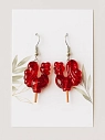 Серьги Подарки руками «Красные петушки», полимерная глина, превью фото 3