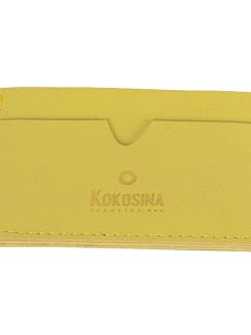 Визитница ручной работы, Kokosina bags, натуральная кожа, жёлтый