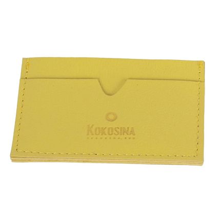 Визитница ручной работы, Kokosina bags, натуральная кожа, жёлтый, фото 1.