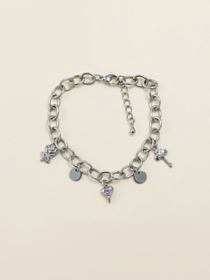 Браслет цепь с подвесами «Сердце, ключ» Migette