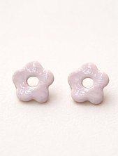 Серёжки-гвоздики Радость Рядом «Цветочки», полимерная глина, сиреневый