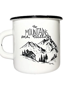 Эмалированная кружка Магтрэп «Mountains are calling», белая, 400 мл