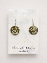 Серьги Elizabeth Madar с цветочным орнаментом, круглые, керамика, хаки, превью фото 2