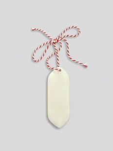 Ёлочная игрушка ММ керамика конфета, белая