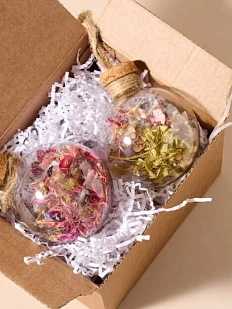 Набор из двух ёлочных шаров Зачарованные шары ручной работы