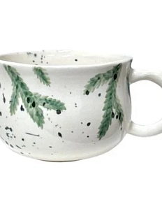 Кружка ручной работы Верба керамика цилиндр «Еловые веточки», керамика, 500 мл