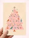 Открытка DARI DARI ретро на Новый год «Розовая ёлка», А6, превью фото 1