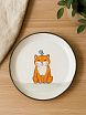 Тарелка ручной работы Ким керамика с бортиком Сиба-ину с птичкой, белая, 17 см, превью фото 4