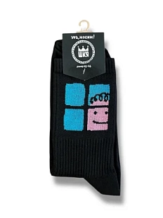 Носки ШКЯ «Чё как?», p-p 42-46, чёрные