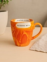 Кружка ручной работы Тата вытворяет/NF ceramics «Доброе утро, любовь моя», оранжевая, керамика, 400 мл, превью фото 2