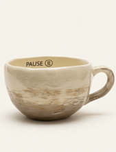 Кружка ручной работы Мастерская Виктории Нор «Pause», перламутровая с серыми разводами, керамика, 350мл