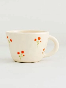 Чашка для чая ручной работы Розы красные, керамика, 250 мл