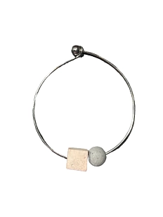 Браслет ручной работы «Куб и шар», бетон