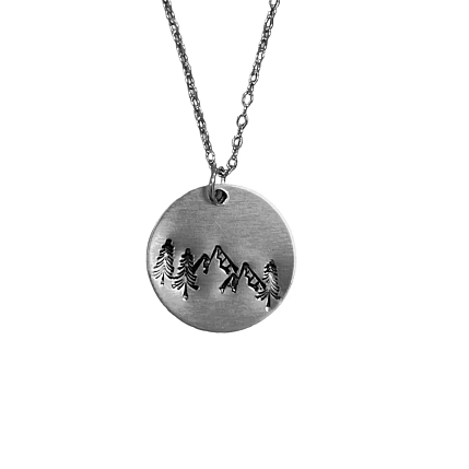 Подвеска Лес и горы ЭТО МЕТАЛЛ (IT IS METAL), круглая, фото 3.