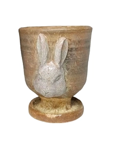 Стопка ручной работы Белый кролик, керамика, 100 мл