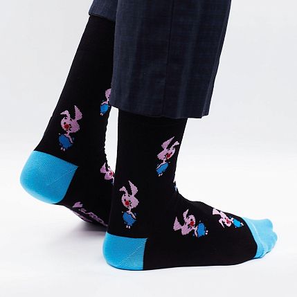 Носки «В самом деле, Пятачок», р-р 42-46, чёрные, фото 2.