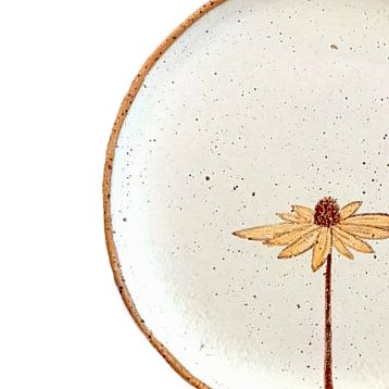 Тарелка ручной работы Жёлтые цветы, керамика, 16 см, фото 2.