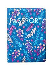 Обложка на паспорт Валя Карнавалова «Веточки и цветочки», голубая, ПВХ