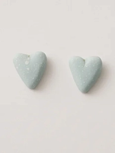 Серёжки-гвоздики Радость Рядом «Сердечки голубые», полимерная глина