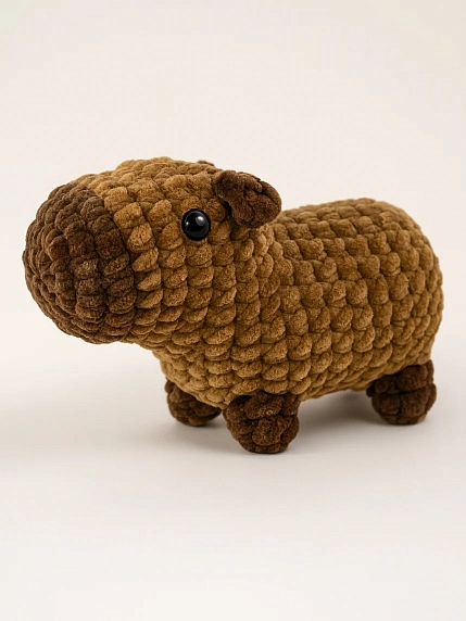 Плюшевая игрушка ручной работы ЦИЛИНСКАЯ «Капибара», коричневая, фото 2.