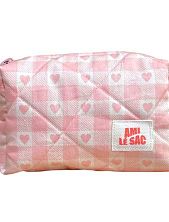 Косметичка ручной работы «Moyen», розовые сердечки