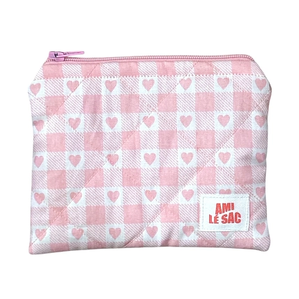 Мини-кошелёк ручной работыАМИ (Ami lé sac) , розовые сердечки, фото 1.