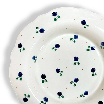 Тарелка глубокая ручной работы Чашки и поцелуи «Черника», полуфарфор, 20 см, фото 3.