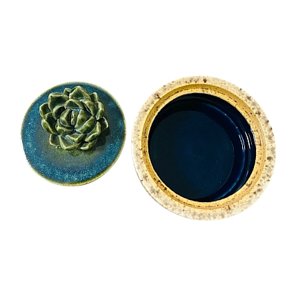 Шкатулка «Суккуленты №2», 10 см, керамика, фото 3.