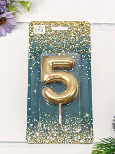 Свеча для торта «Цифра 5», 6 см