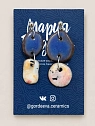 Составные серьги Мария Гордеева, керамика, фиолетовые с бело-розовым, превью фото 1